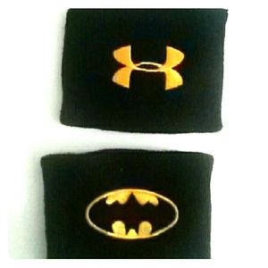 SOLD! Batman Under Armour Black/Gold Wristbands